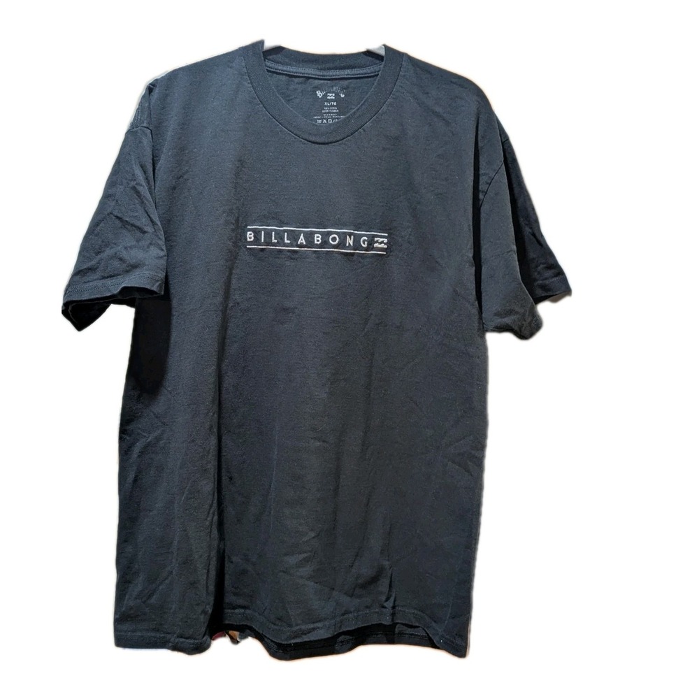 BILLABONG Black Embroidered Graphic Logo T-shirt Men's Size XL